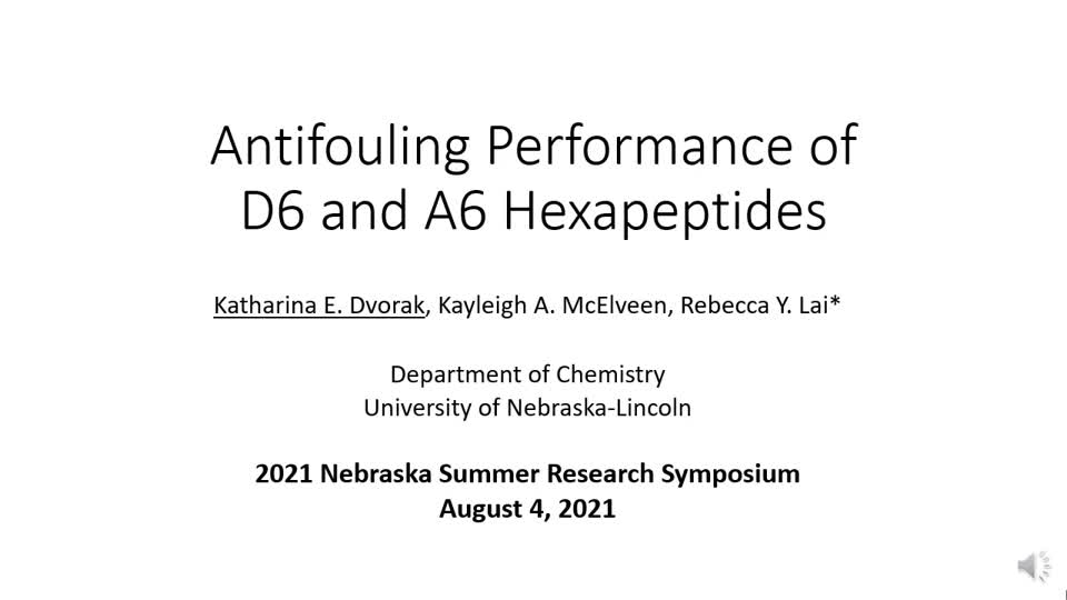 Antifouling Performance of D6 and A6 Hexapeptides