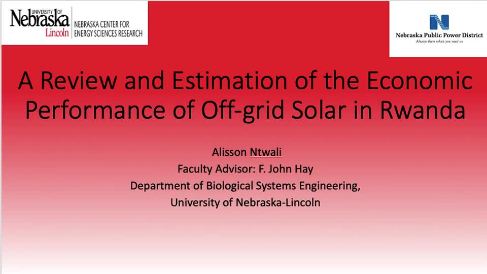 A Review and Estimation of the Economic Performance of Off-grid Solar in Rwanda
