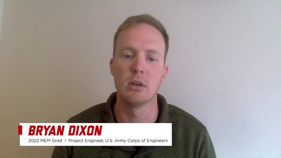Masters of Engineering Management (MEM): Bryan Dixon