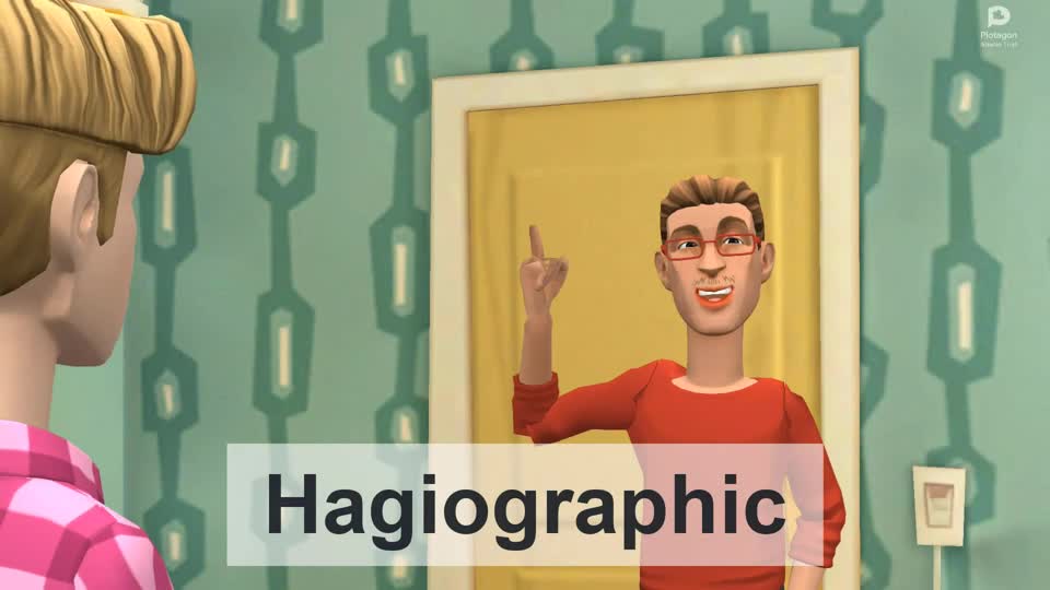 Hagiographic (animation + AI voice)