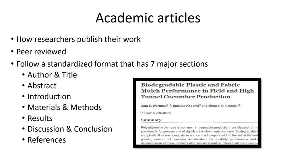 Academic Article Introduction