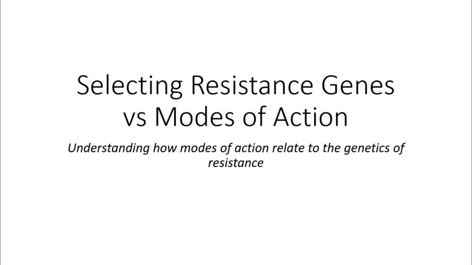 Selecting Resistance Genes vs MOA 