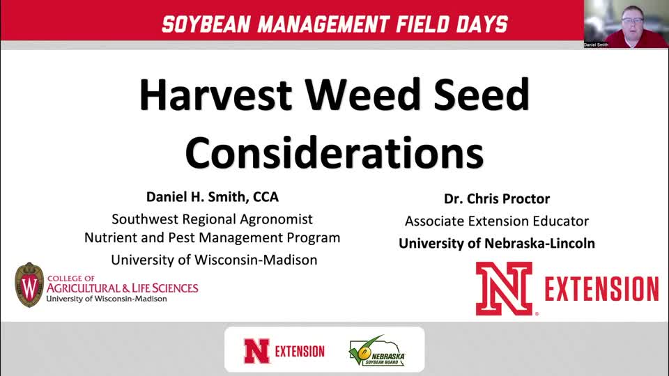 2022 Soybean Management Field Days - Daniel Smith - Harvest Weed Seed Considerations