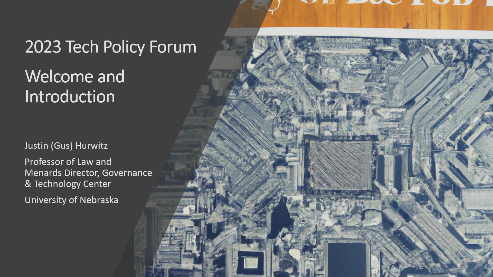 Tech Policy Forum: Forum Intro