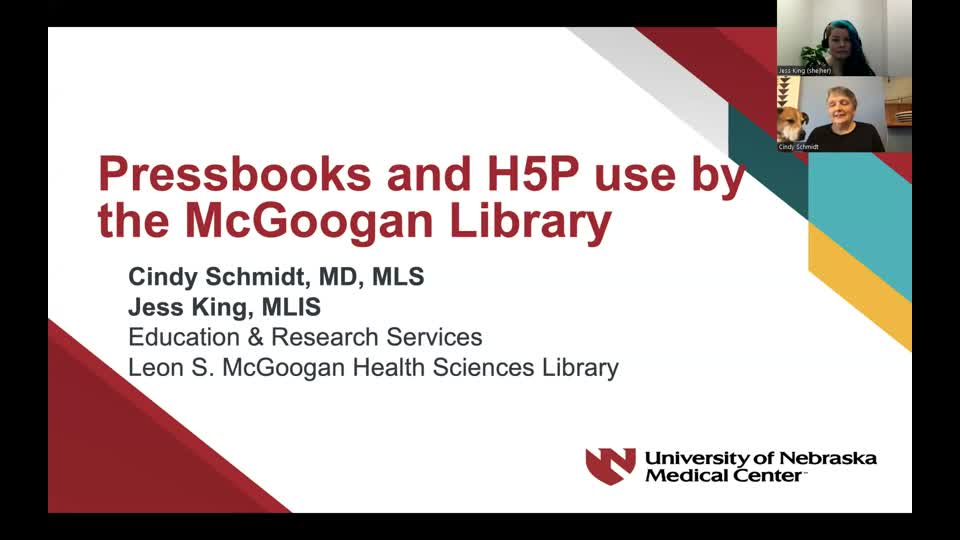 Pressbooks and H5P use by the McGoogan Library-UNMC