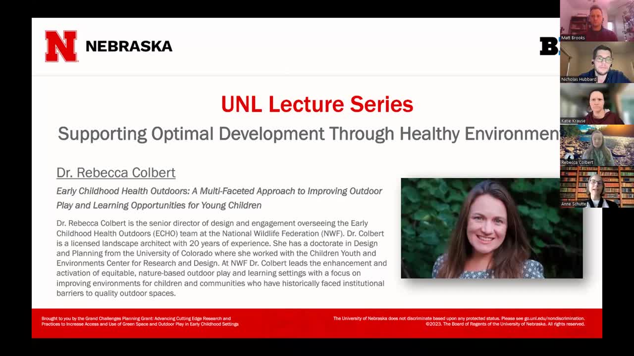 UNL Virtual Lecture Series - Dr. Rebecca Colbert