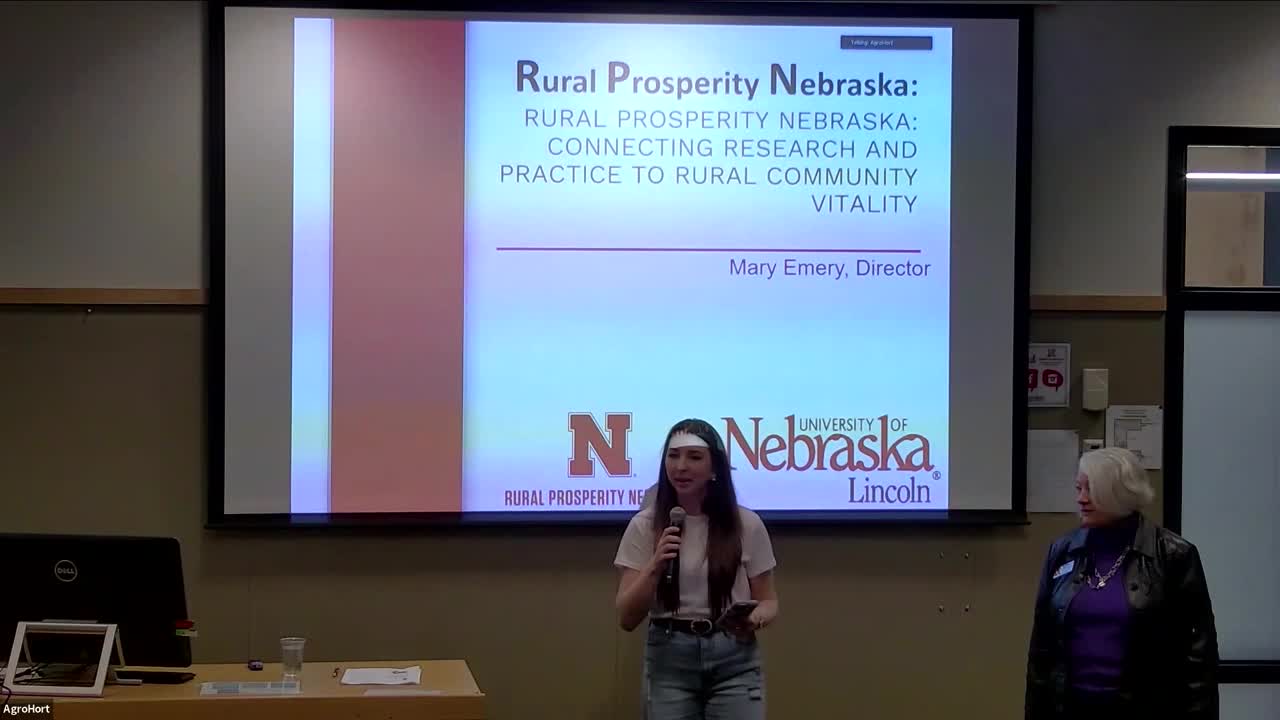 Rural Prosperity Nebraska: Connecting Research and Practice to Rural Community Vitality