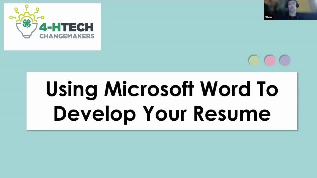 Using Microsoft Word to Develop your Resume