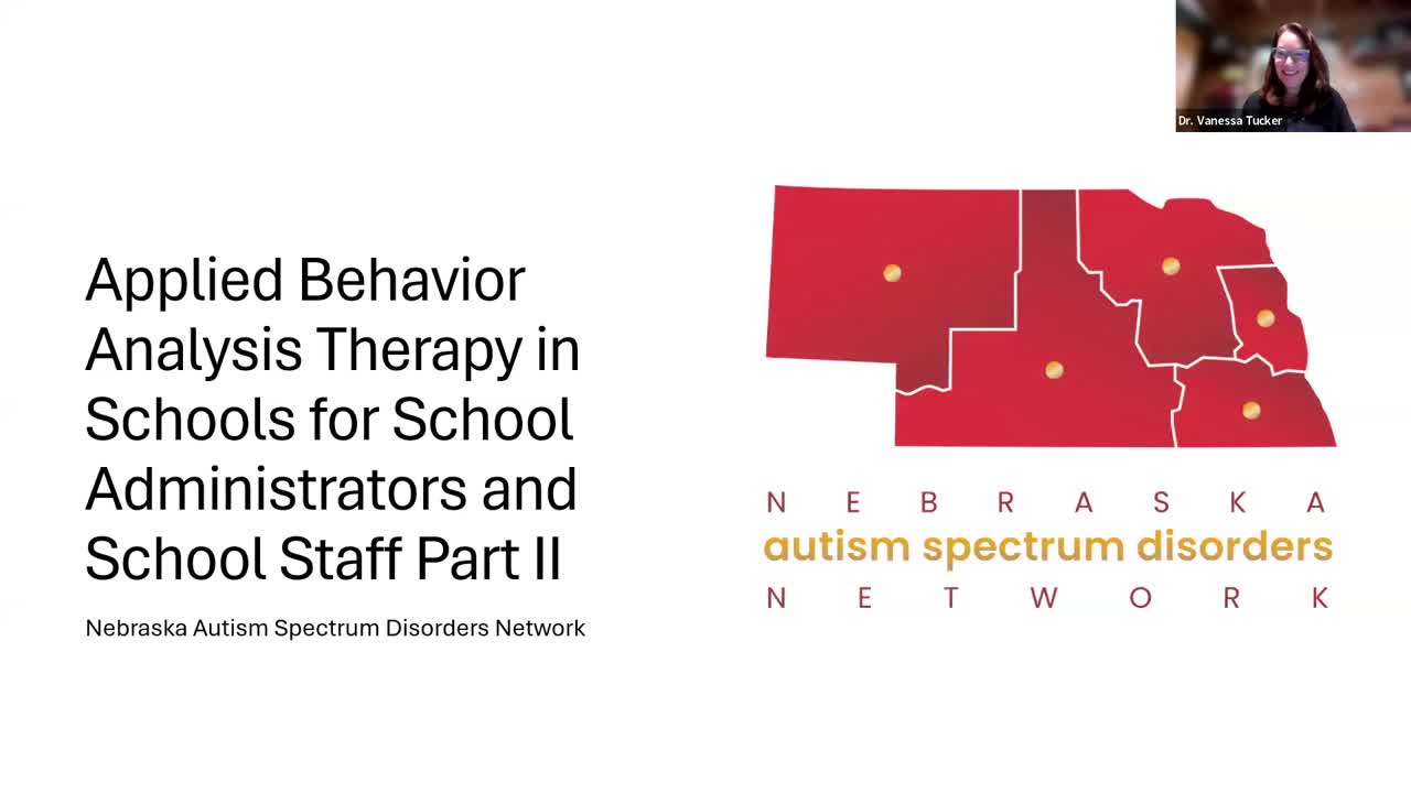 Applied Behavior Analysis Therapy in Schools for School Administrators and School Staff Part II