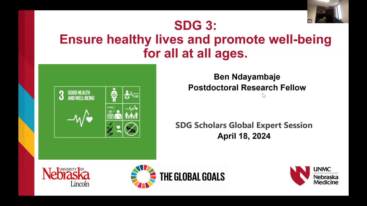 SDG #3 Good Health & Wellbeing Global Expert: Ben Ndayambaje