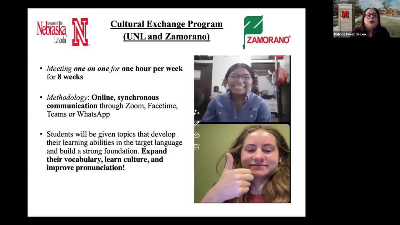 Global For All Session 2: Zamorano & Husker Students Pair Up on Language Course