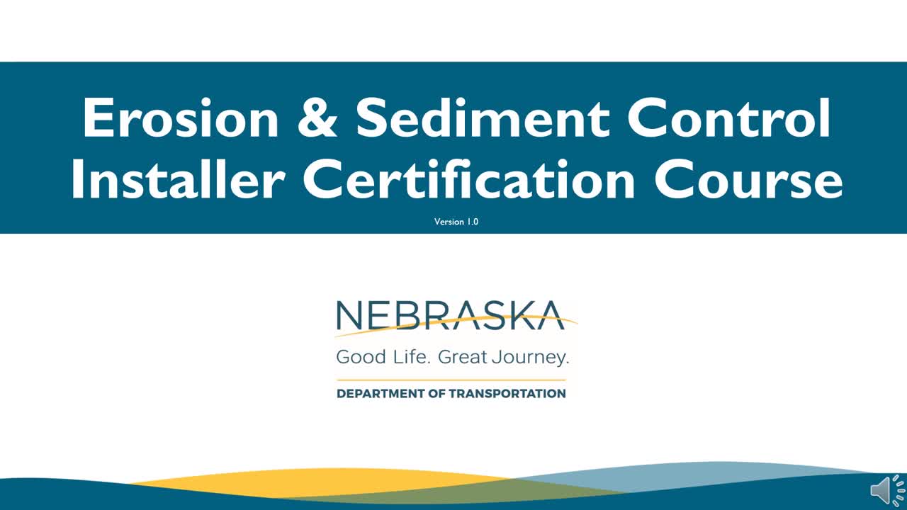 Erosion & Sediment Control Installer Certification Course