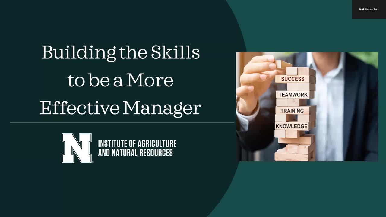 Building the Skills to be a More Effective Manager