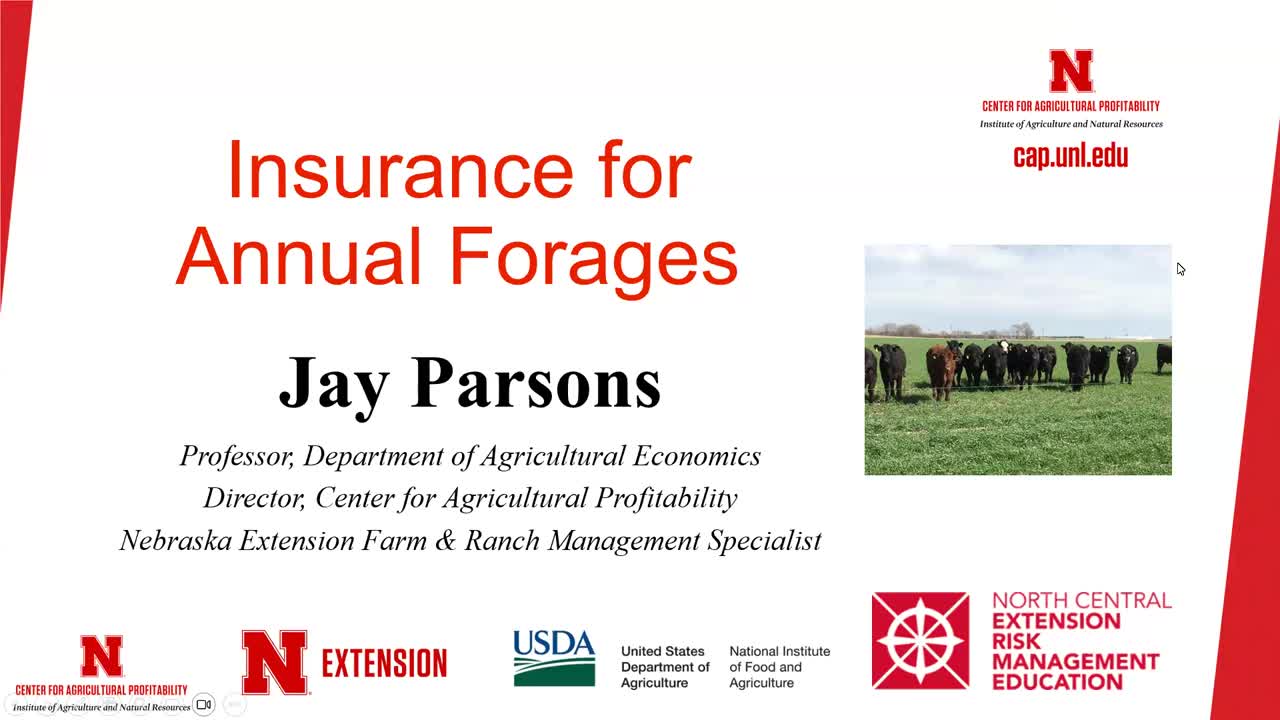 Insurance for Annual Forages (June 27, 2024 Webinar)