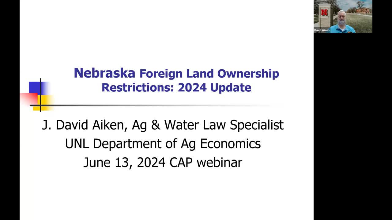 Legal Restrictions to Foreign Land Ownership (June 13, 2024 Webinar)