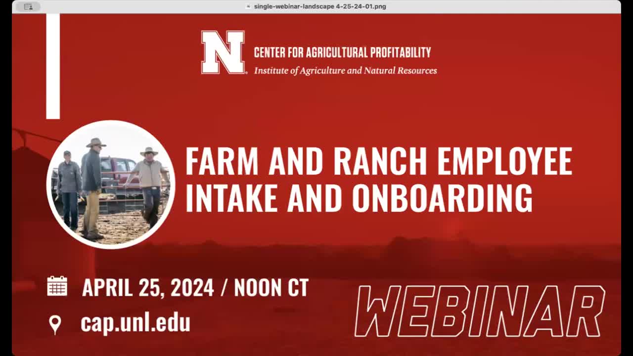 Farm and Ranch Employee Intake and Onboarding (April 25, 2024 Webinar)