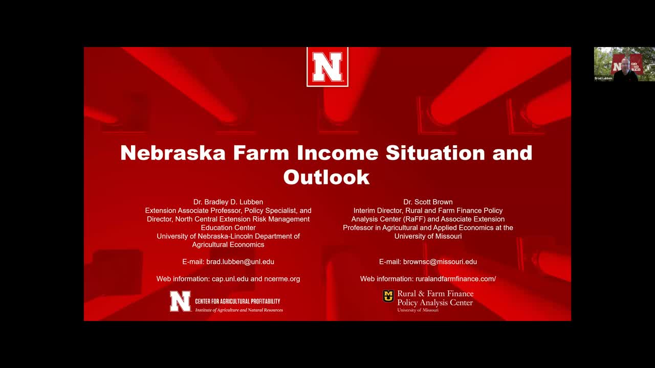 Nebraska and U.S. Farm Income Update and Outlook — Spring 2024 (April 18, 2024 Webinar)