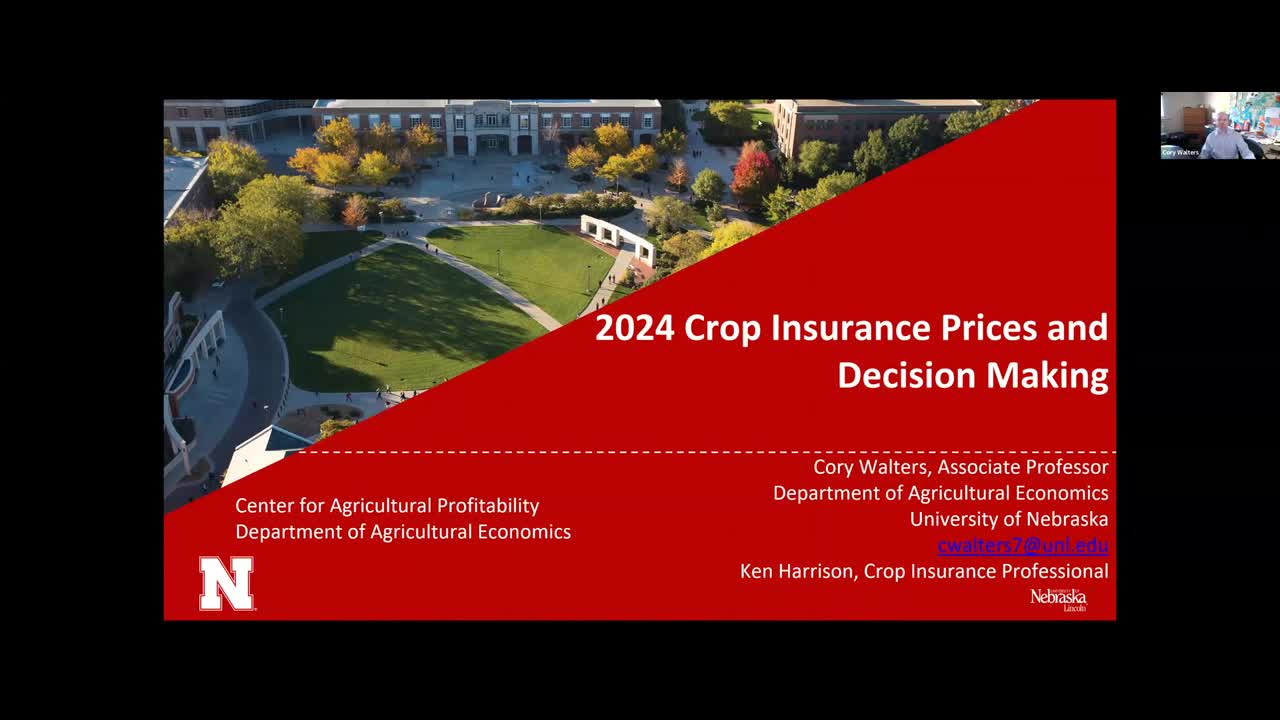 2024 Crop Insurance Prices and Decision Making (Feb. 29, 2024 Webinar)