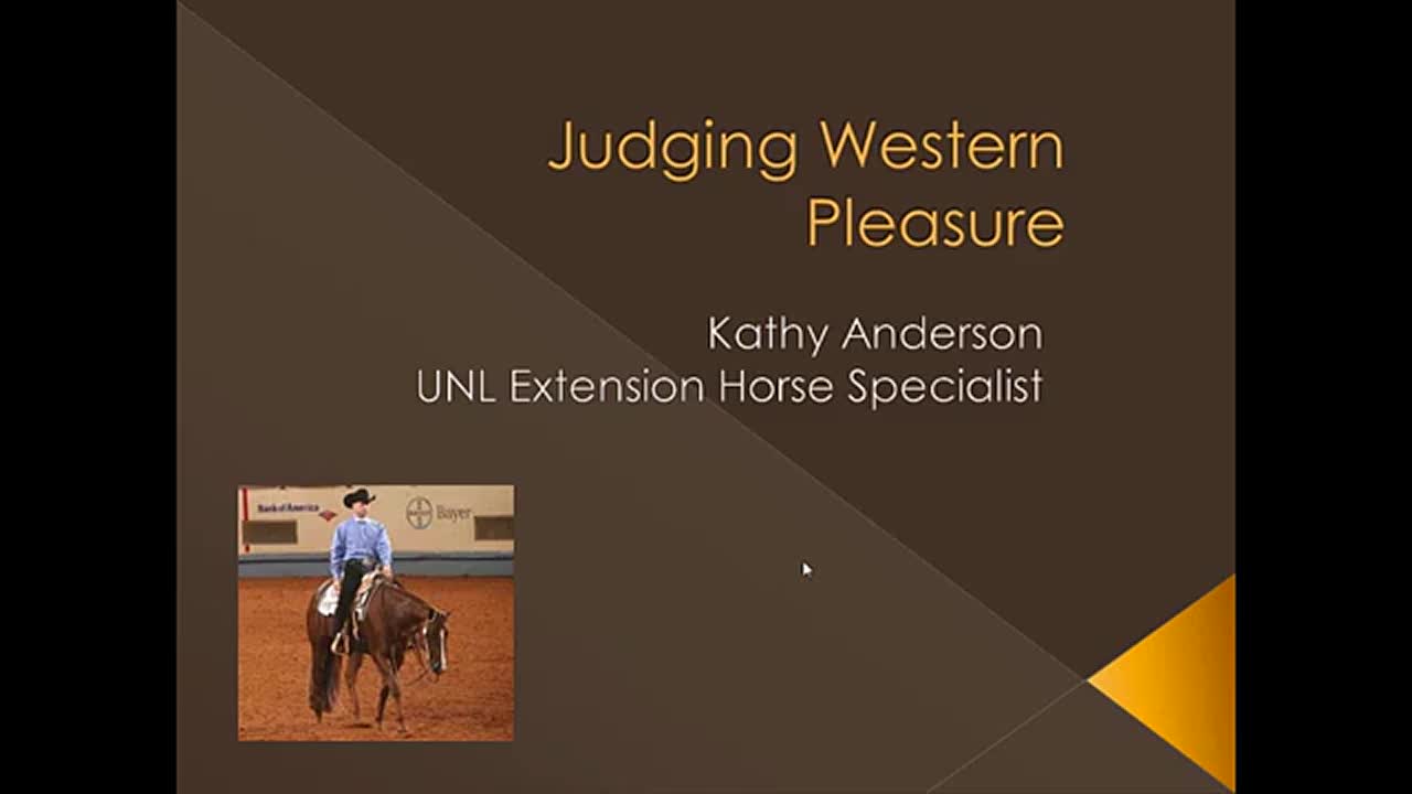 UNL Horse Judging: Evaluating Western Pleasure