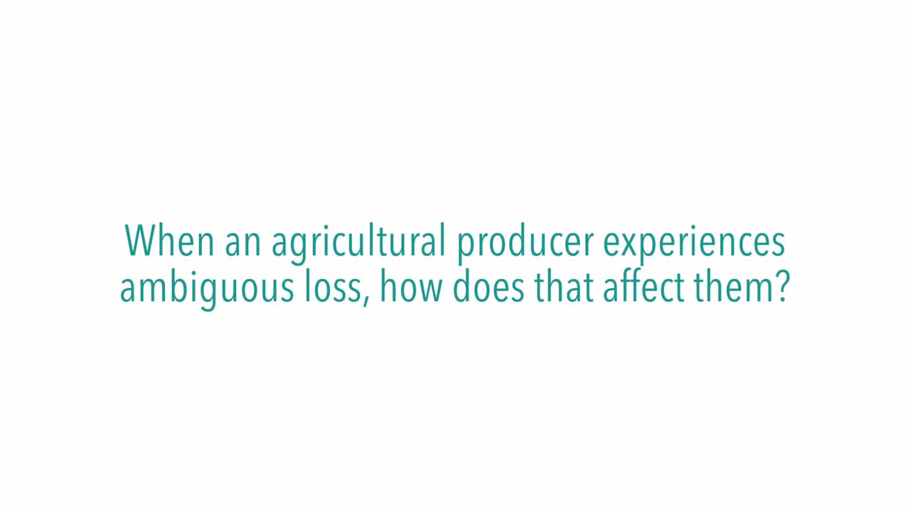 When an agricultural producer experiences ambiguous loss, how does that affect them?