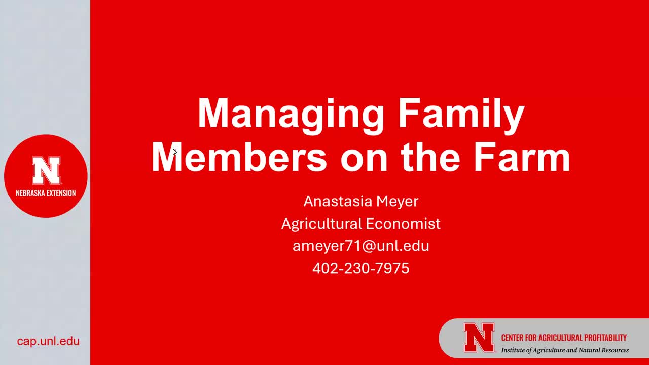 Managing Family Members on the Farm (Aug. 29, 2024 Webinar)