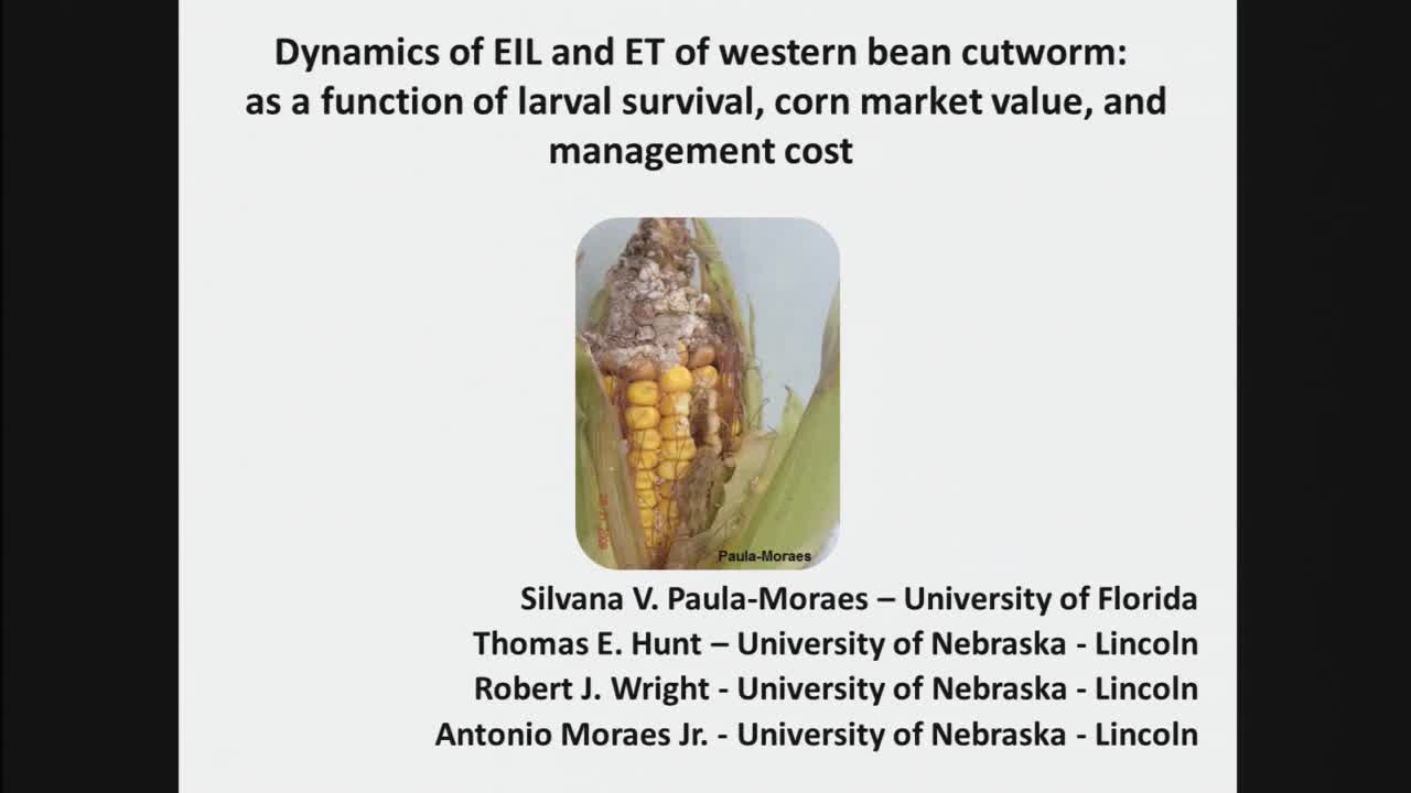 Dynamics of EIL and ET of western bean cutworm as a function of larval survival, corn market value, and management cost