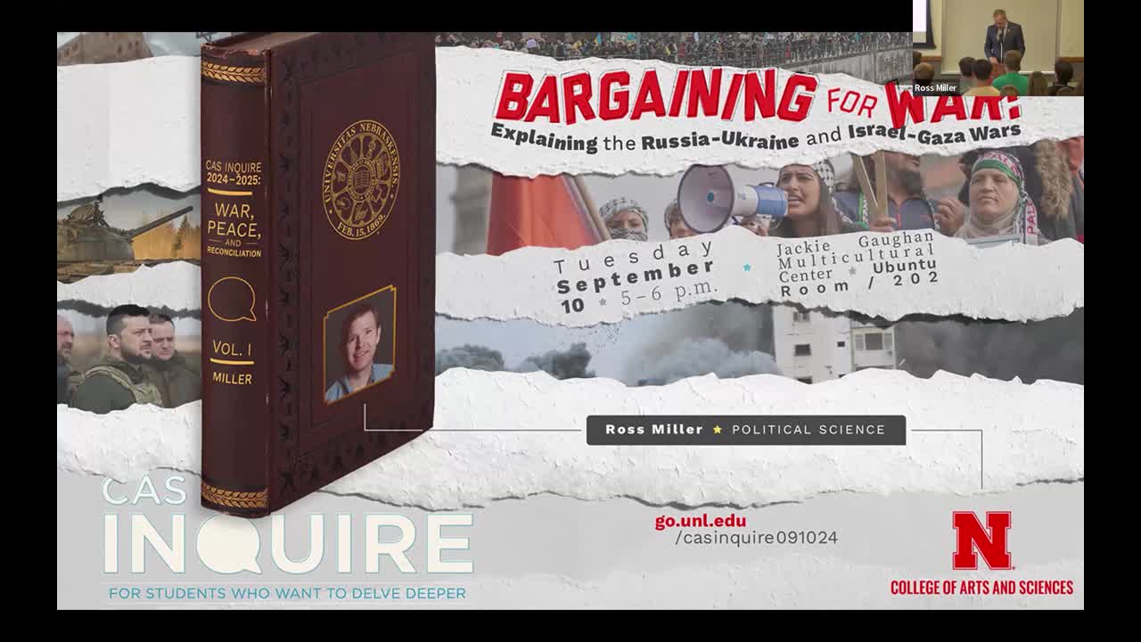 CAS Inquire: "Bargaining for War: Explaining the Russia-Ukraine and Israel-Gaza Wars"