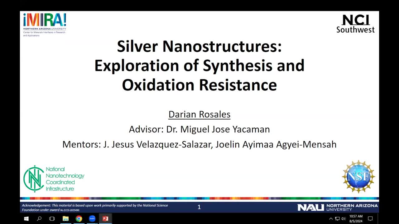 Silver Nanostructures: Exploration of Synthesis and Oxidation Resistance