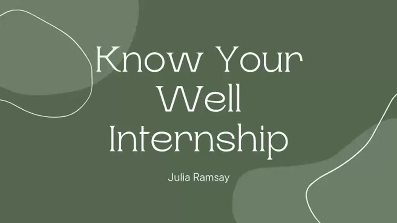 Know Your Well Internship