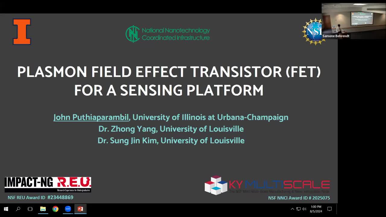 Plasmon Field Effect Transistor (FET) for a Sensing Platform