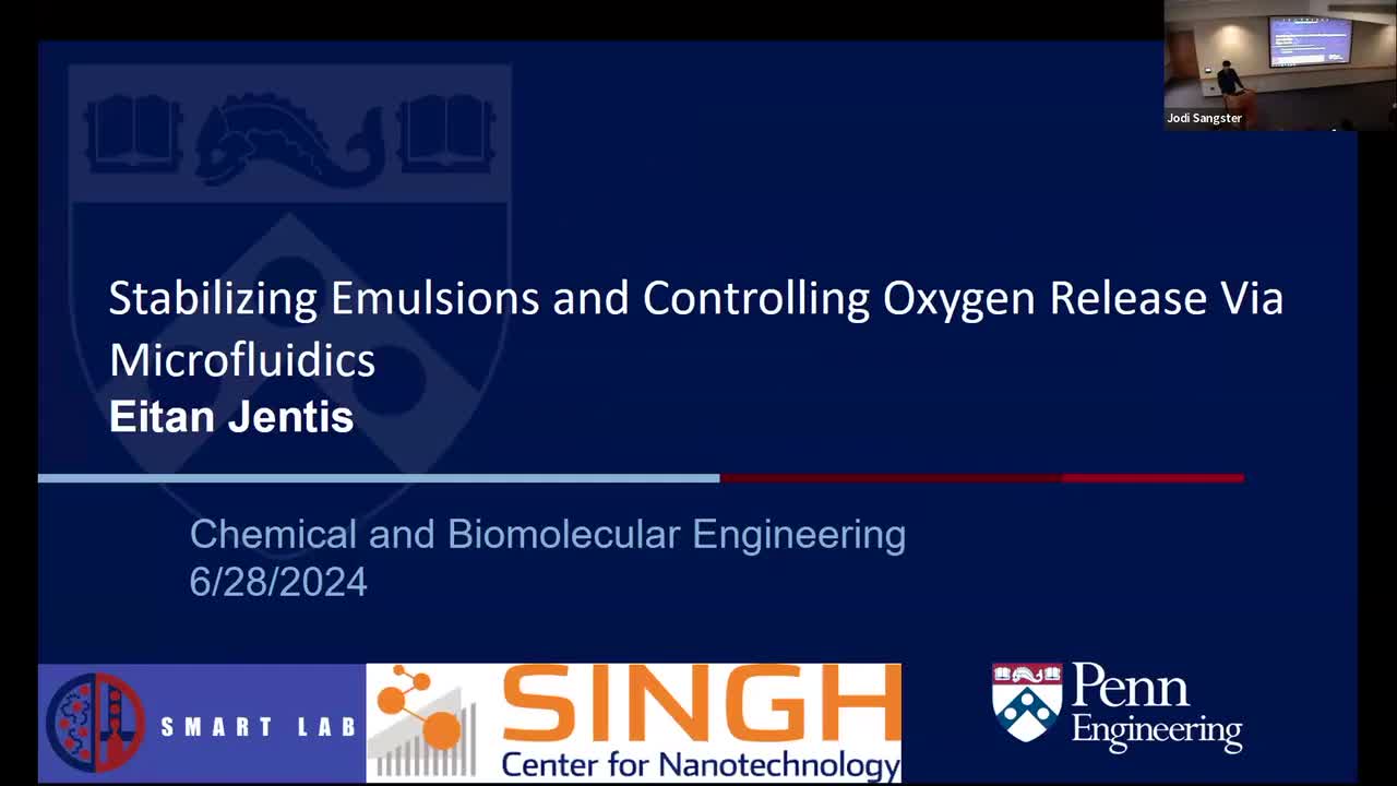 Stabilizing Emulsions and Controlling Oxygen Release Via Microfluidics