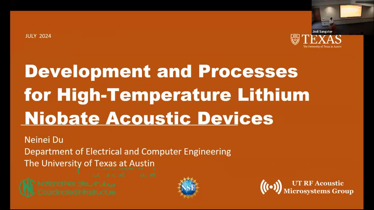 Development and Processes for High-Temperature Lithium Niobate Acoustic Devices