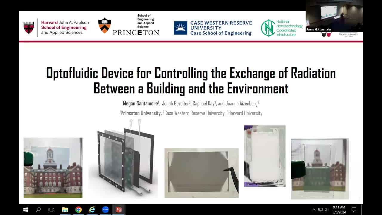 Optofluidic Device for Controlling the Exchange of Radiation Between a Building and the Environment