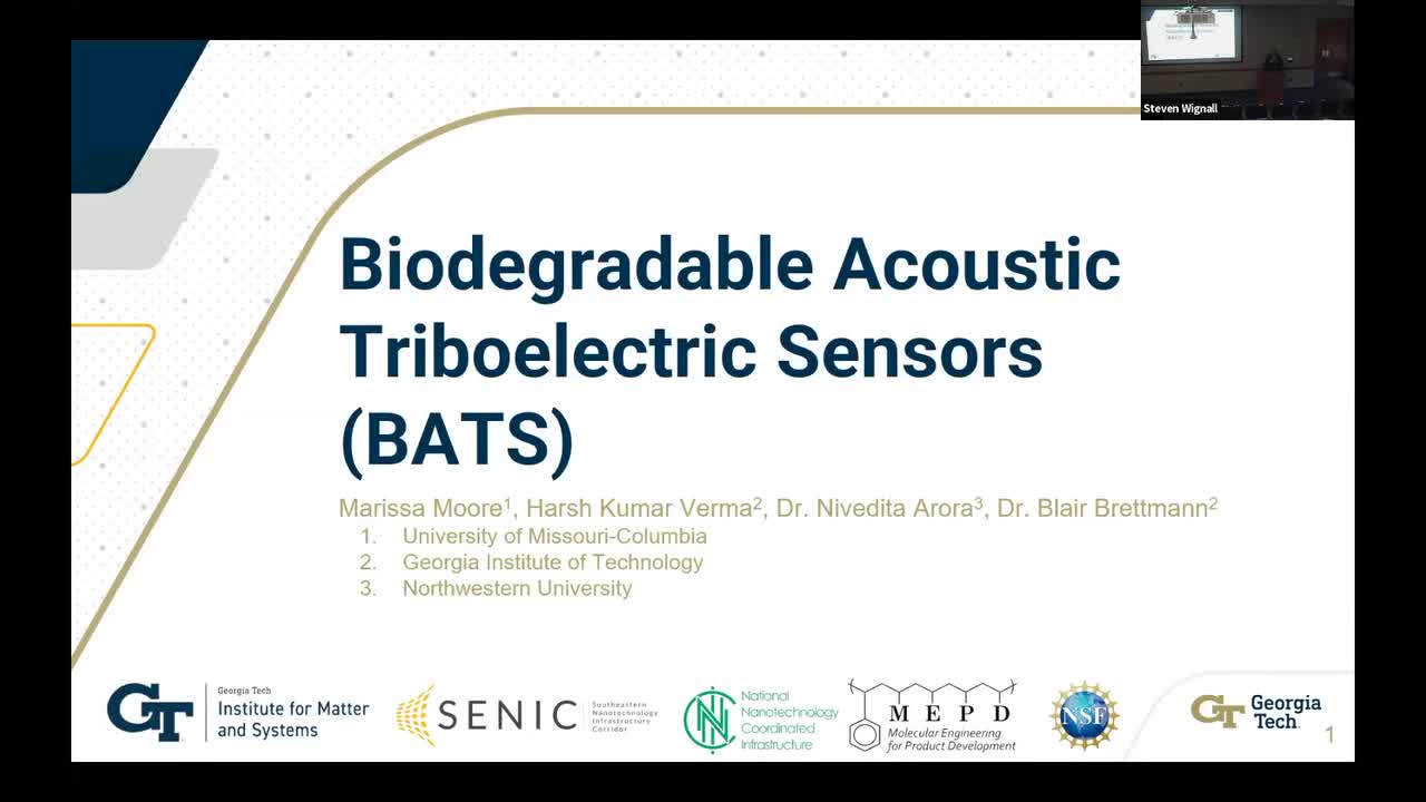 Developing Biodegradable Acoustic Triboelectric Sensors (BATS)