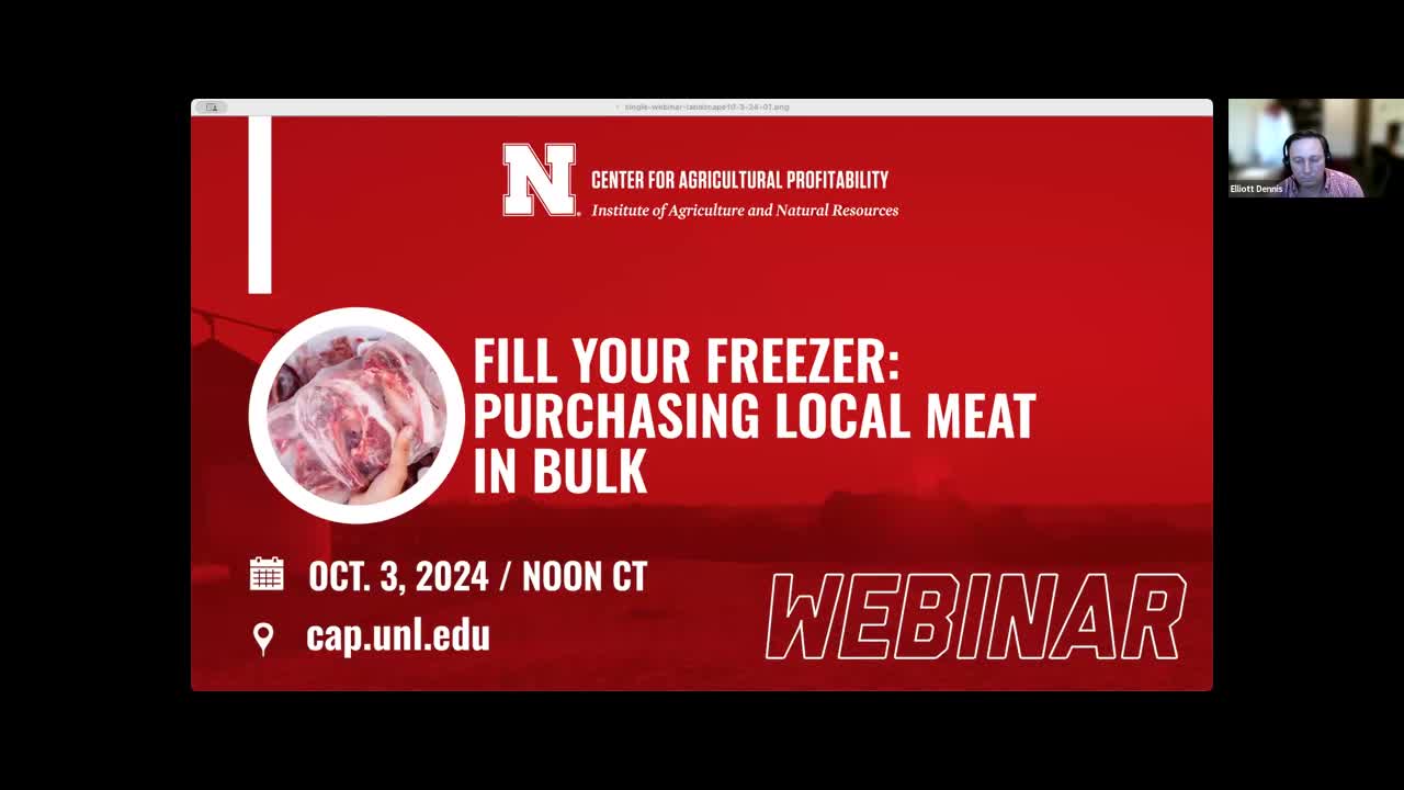 Fill Your Freezer: Purchasing Local Meat in Bulk (Oct. 3, 2024 Webinar)