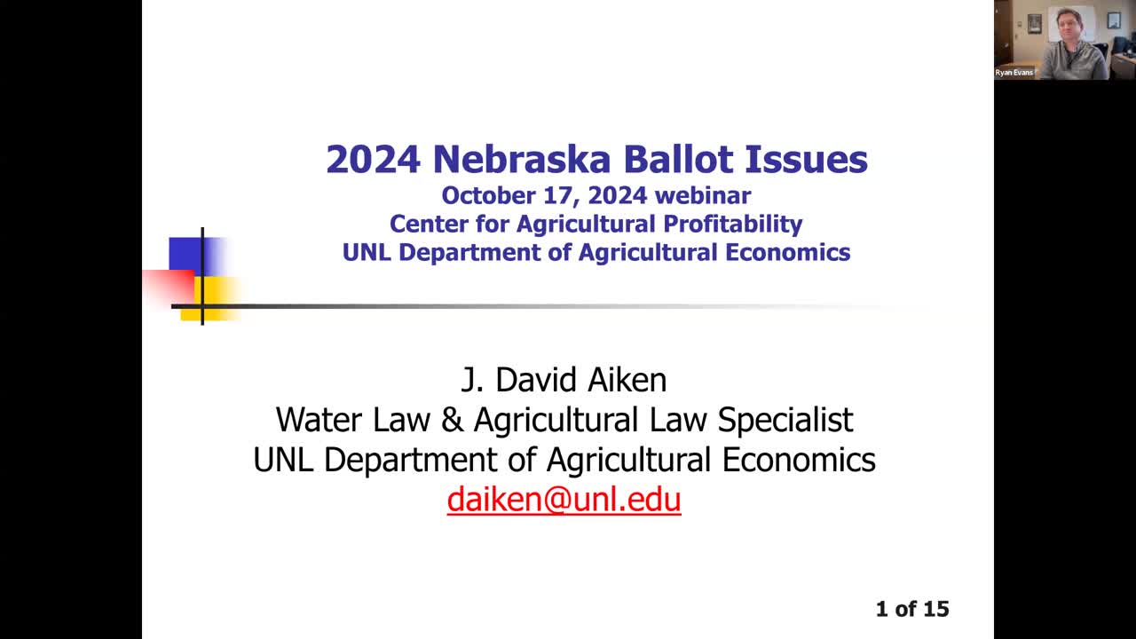 2024 Nebraska Ballot Issues (Oct. 17, 2024 Webinar)