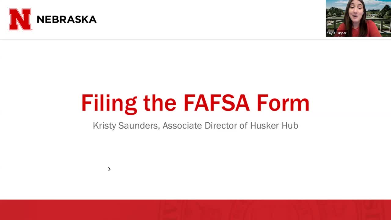 Filing the FAFSA Form Webinar