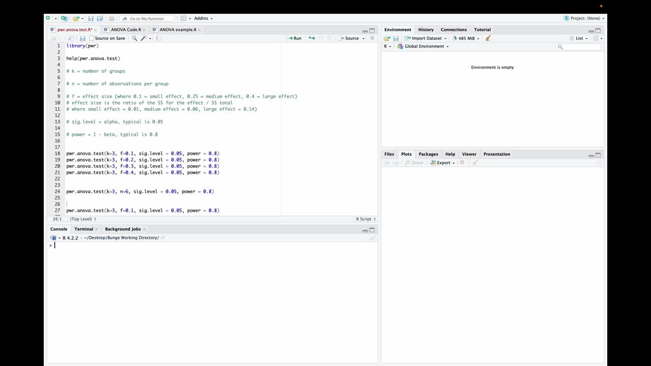 Power Analysis for One-Way ANOVA