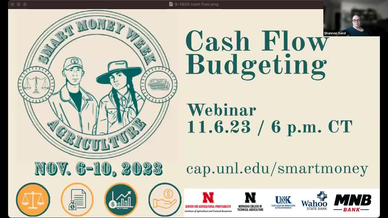 Cash Flow Budgeting (Nov. 6, 2023 Webinar)