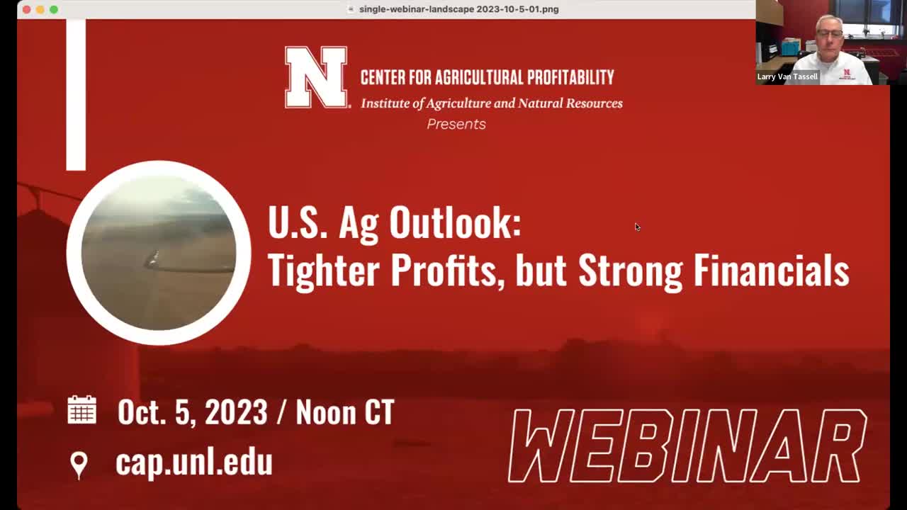 U.S. Ag Outlook: Tighter Profits, but Strong Financials (Oct. 5, 2023 Webinar)