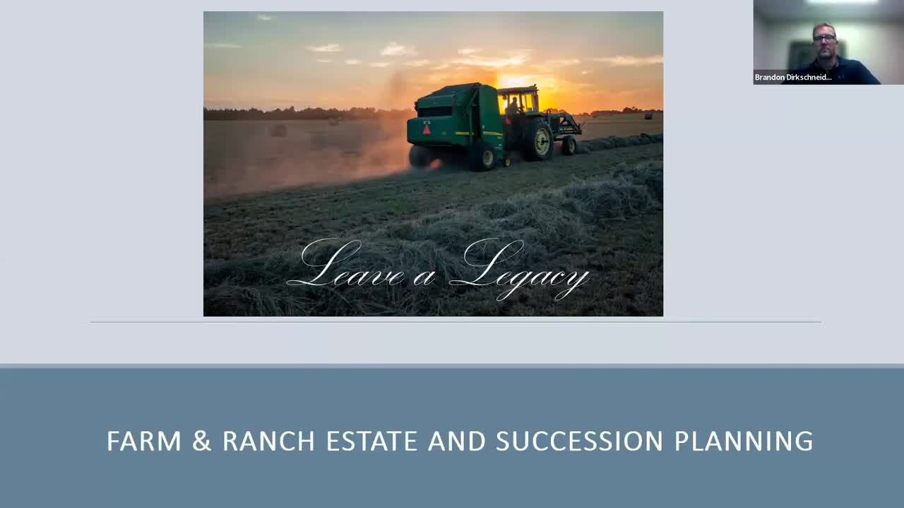 Transition Planning: Ensuring Success on the Family Farm and Ranch (Aug. 24, 2023 Webinar)