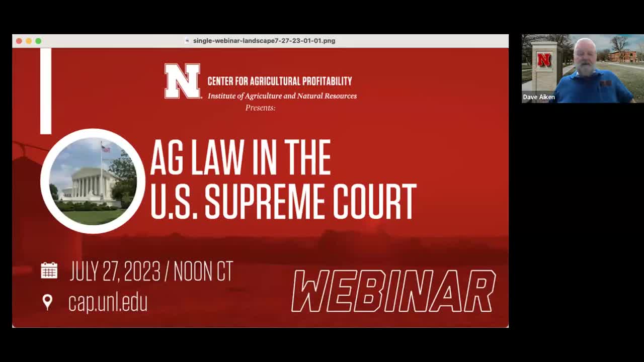 Ag Law in the U.S. Supreme Court (July 27, 2023 Webinar)