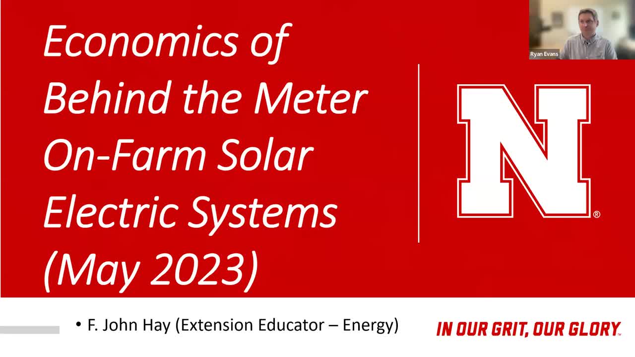 Economics of Behind-the-Meter On-Farm Solar Electric Systems (May 11, 2023 Webinar)