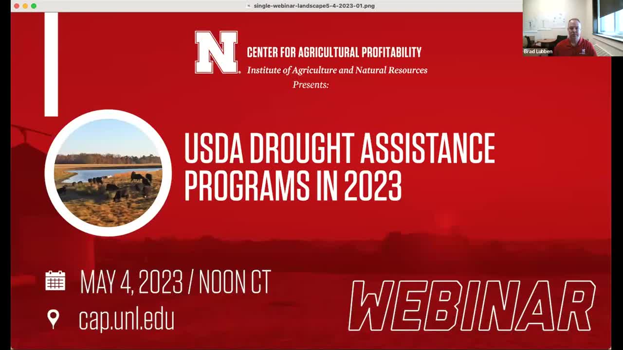 USDA Drought Assistance Programs in 2023 (May 4, 2023 Webinar)