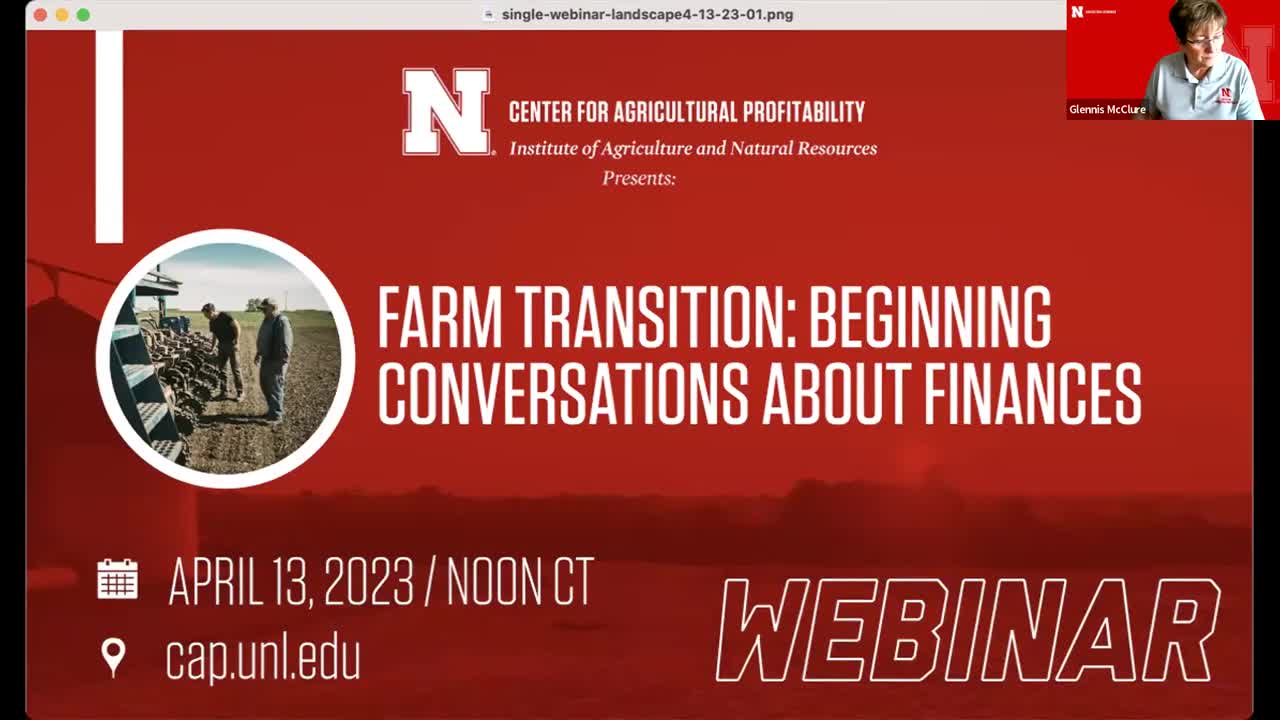 Farm Transition: Beginning Conversations About Finances (April 13, 2023 Webinar)