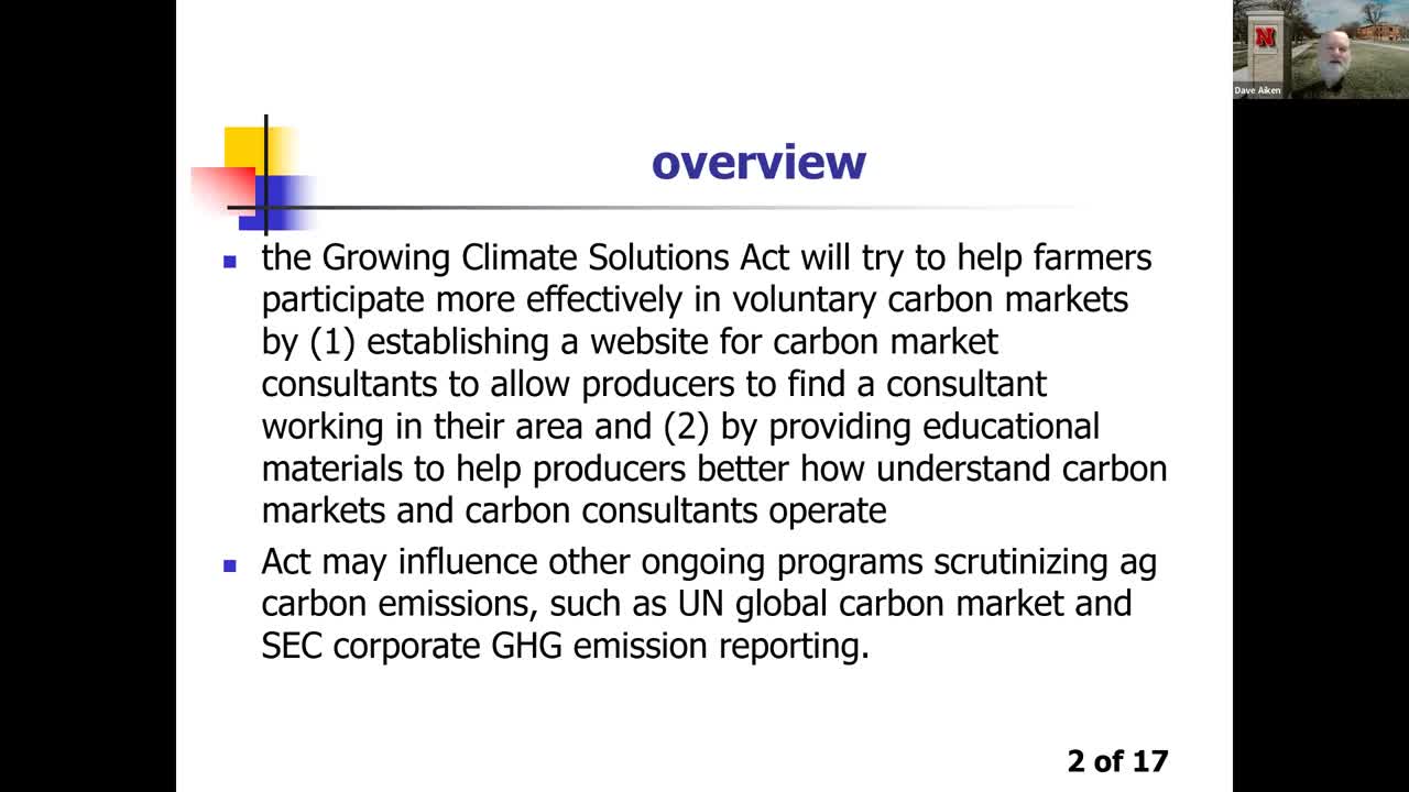 The Growing Climate Solutions Act (March 9, 2023 Webinar)