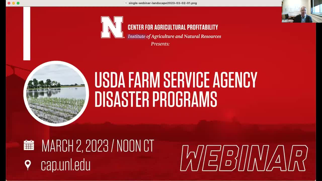 USDA Farm Service Agency Disaster Programs (March 2, 2023 Webinar)