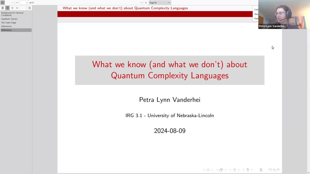 What we know (and what we don't) about Quantum Complexity Languages