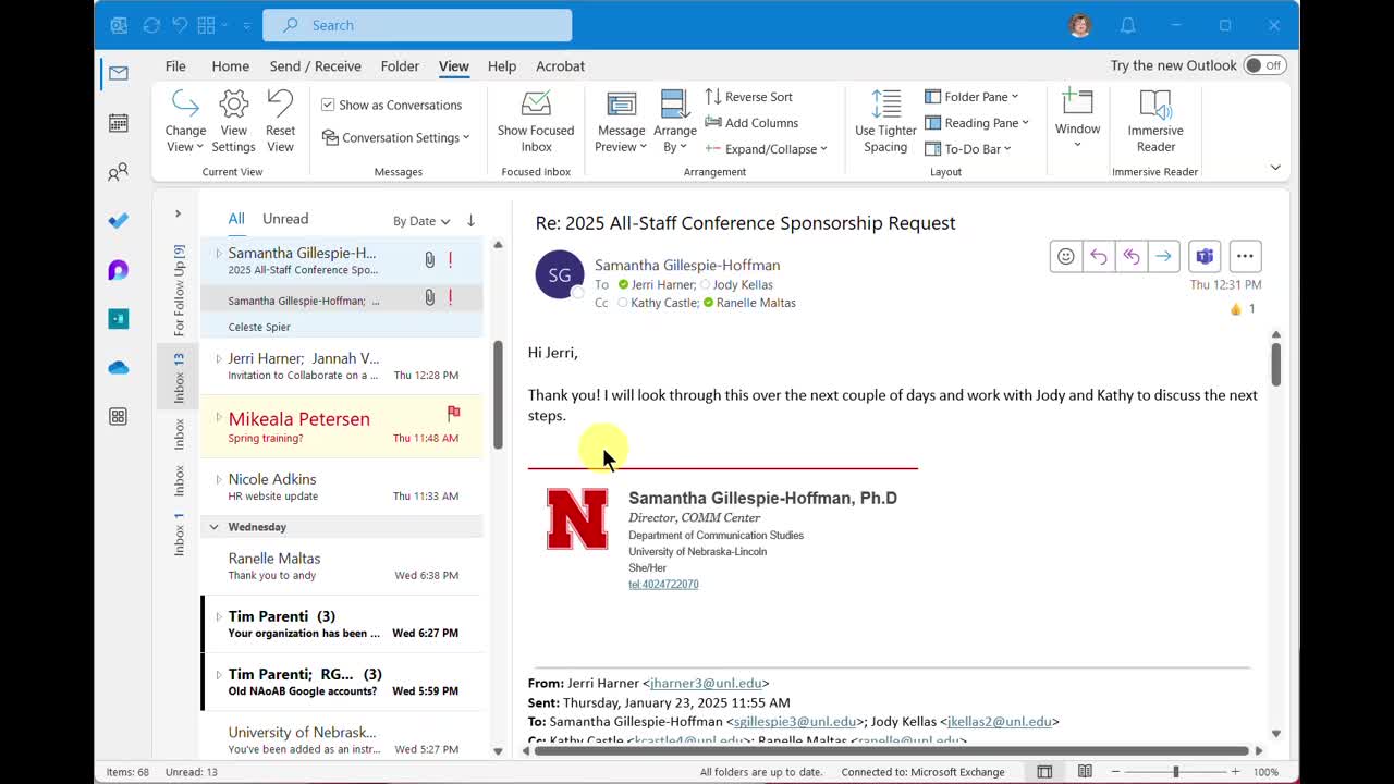 Organize Incoming Email in Outlook