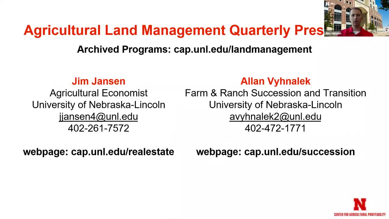 Agricultural Land Management Quarterly (Aug. 16, 2022 Webinar)